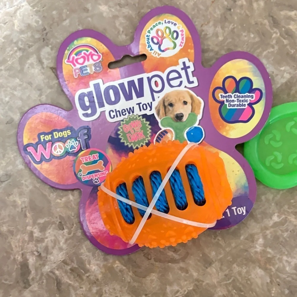 Kong Glow Pet Chew Toys - Bright Green, Orange, Blue